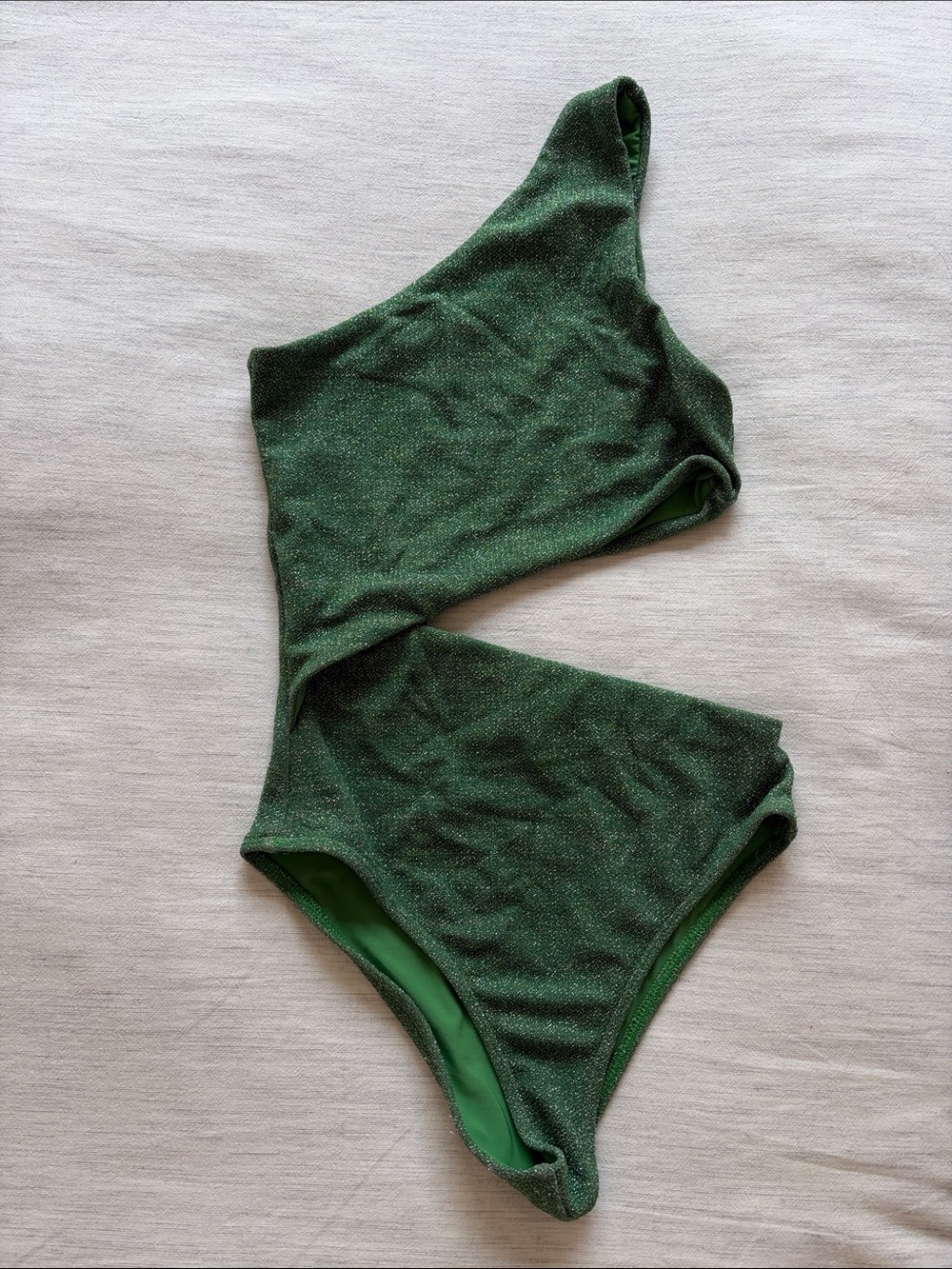 Beach Riot Green One-Shoulder Cutout One-Piece Swimsuit